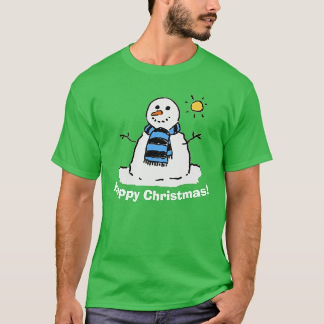 Snömannen med God Jul! T Shirt (Framsida)