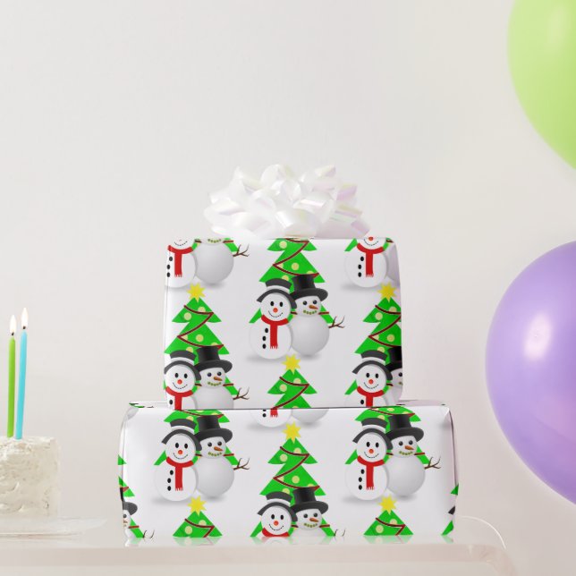 Snömannen med julgranar / Julpresent Presentpapper (Festgåvor)