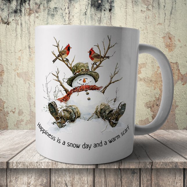 Snömannen med kardinaler kaffemugg (Skapare uppladdad)