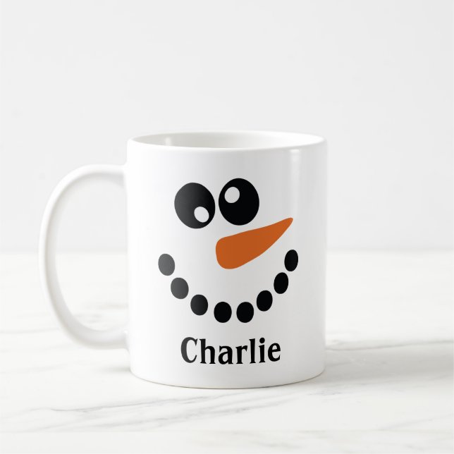 Snömannen med monogram kaffemugg (Vänster)