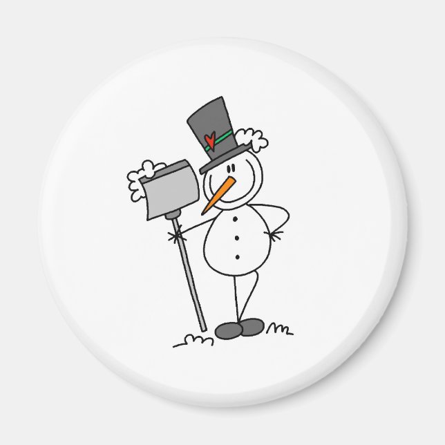 Snömannen med spade magnet (Framsidan)