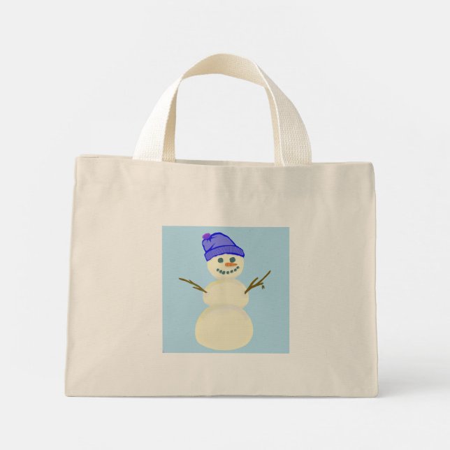 Snömannen Mini Handväska Tygkasse (Baksida)