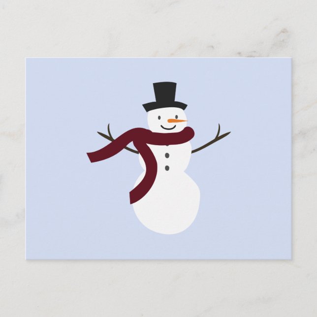 Snömannen Modern julkort för familjen Vykort (Framsida)