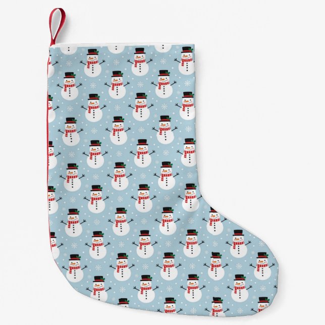 Snömannen mönster liten julstrumpa (Framsidan)