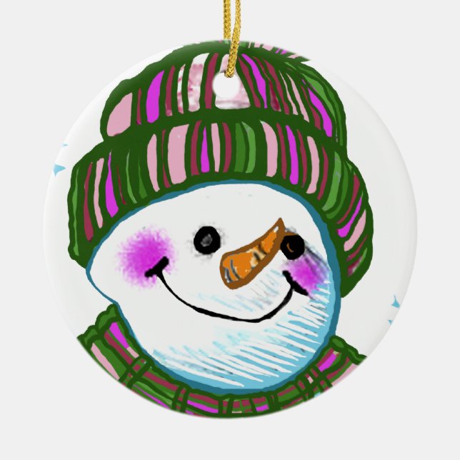 Snömannen Mormor anpassat namn ornament (Framsidan)