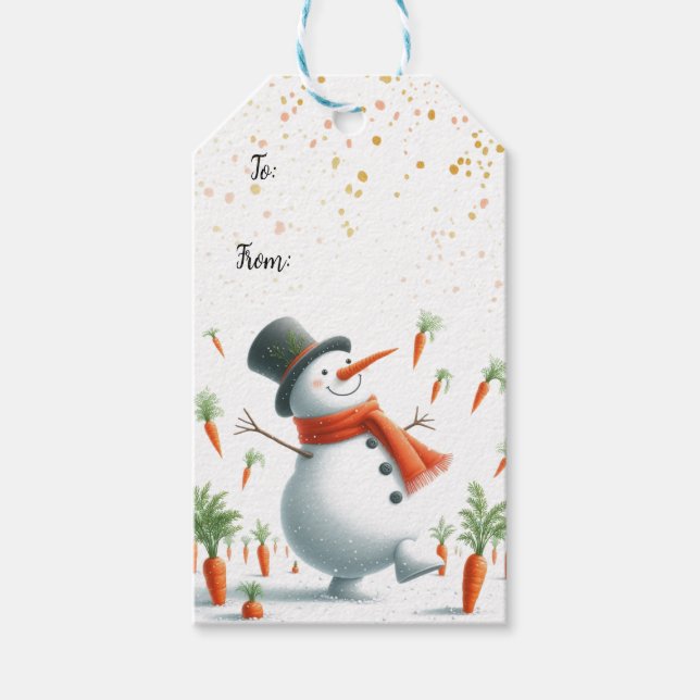 Snömannen Morot Patch Dans  Presentetikett (Framsidan)