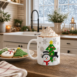 Snömannen Mysiga Vinter Gårdshus Jul Kaffemugg