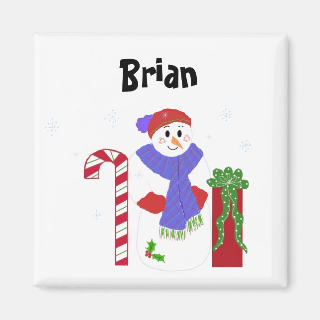 Snömannen Namn Skylt Magnet (Framsidan)