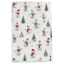 Snömannen och julgran presentpåse