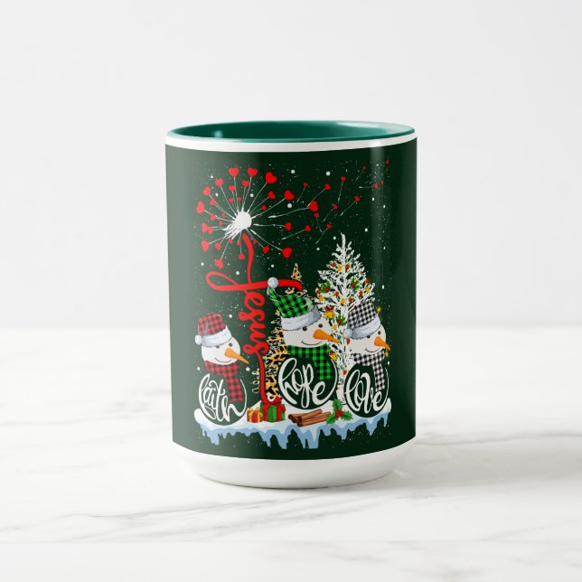Snömannen och julgranarna  mugg (Center)