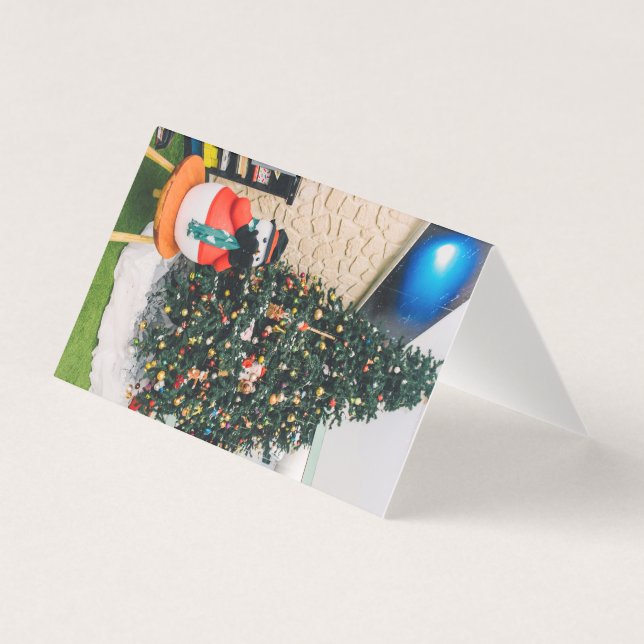 Snömannen och julgranen kort (Framsida)