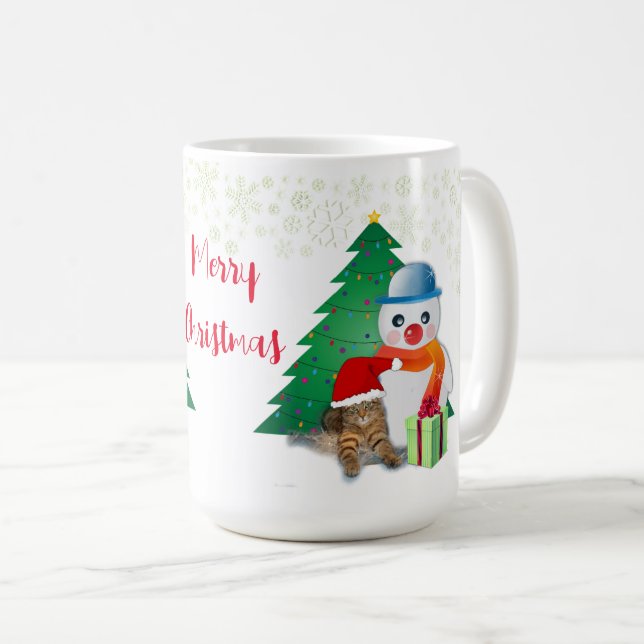 Snömannen och kattjul  kaffemugg (Framsida höger)