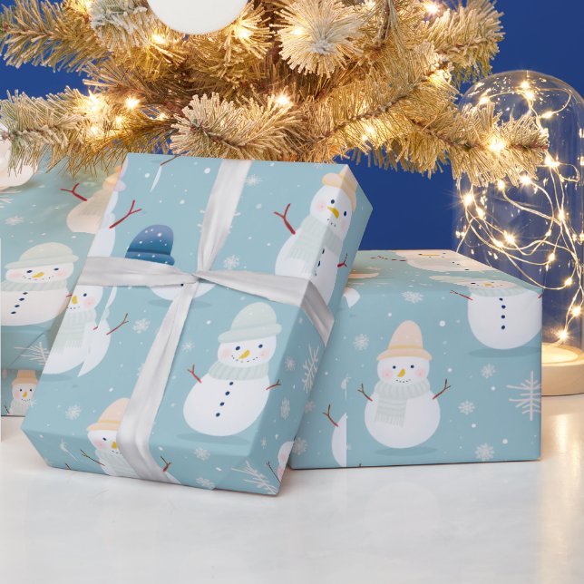 Snömannen och Snöflingor Modern Jul Presentpapper (Helgdagar)