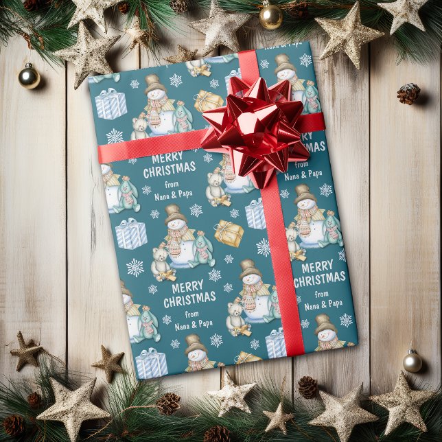 Snömannen och vänner Jul för barn Presentpapper (Skapare uppladdad)