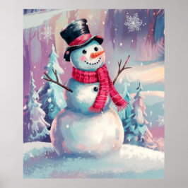 Snömannen och vinterstämning poster