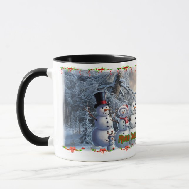 Snömännen önskar er en God Jul på en Kaffe Mugg (Vänster)