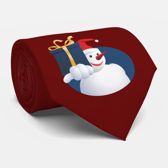 Snömannen överlämnar gåva... slips (Rullad)