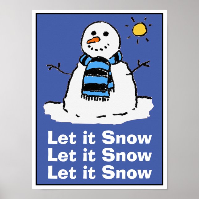 Snömannen på en solig vinterdag. Jul Poster (Framsidan)
