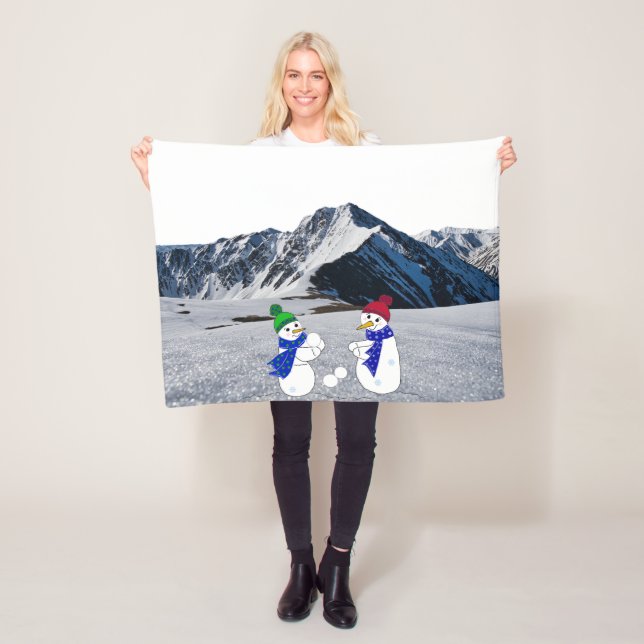 Snömannen på Mountain Fleece-filten Fleecefilt (På plats)