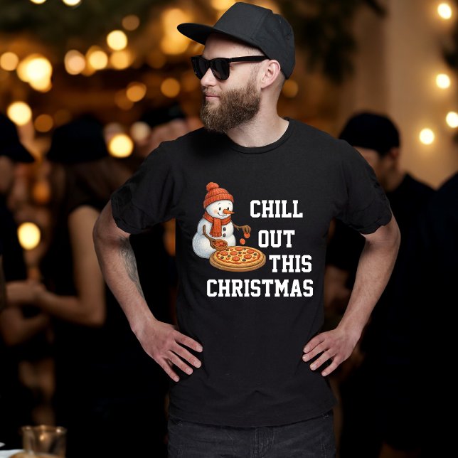 Snömannen Pizza Jul T Shirt (Skapare uppladdad)