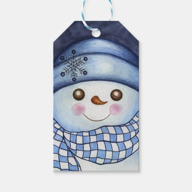 Snömannen presenttaggar presentetikett (Framsidan)