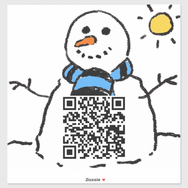 Snömannen QR-kod dekal (Ark)