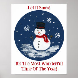 Snömannen Röd Underbar Tid År PERSONALISERA  Poster