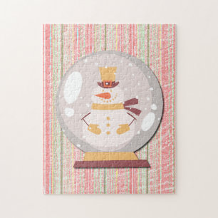 Snömannen Snöglob Retro Pussel Konst