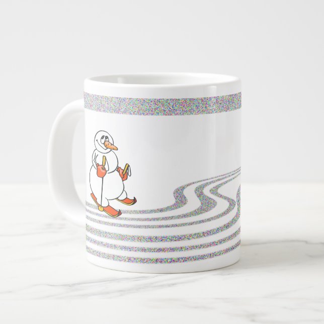 Snömannen som åker skidor - jumbo mugg (Framsida vänster)