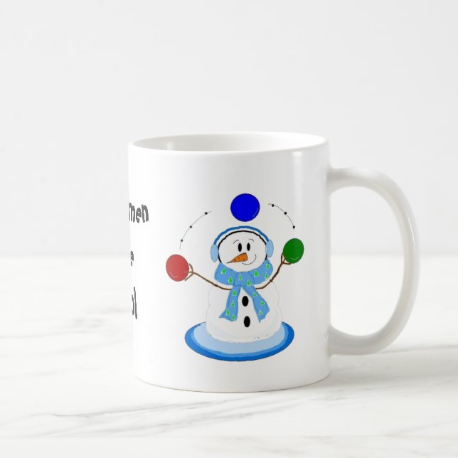 Snömannen som jonglerar är coola kaffemugg (Höger)