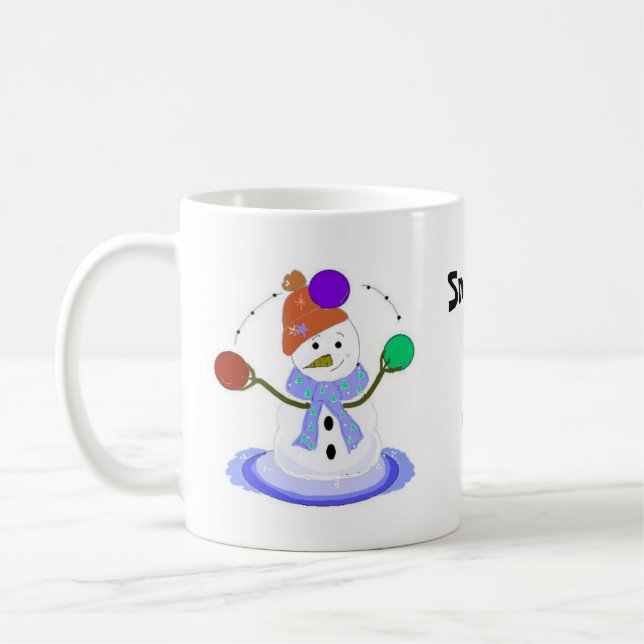 Snömannen som jonglerar kaffemugg (Vänster)