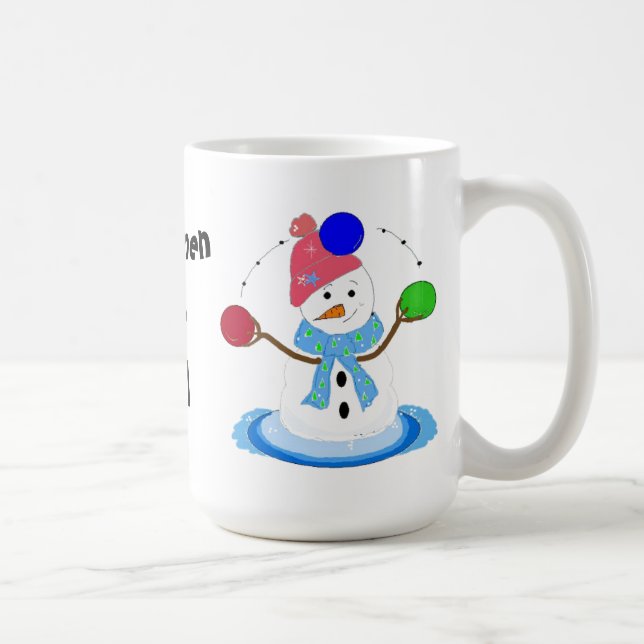 Snömannen som jonglerar kaffemugg (Höger)