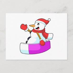 Snömannen som snowboardåkare med sonowboard.PNG Vykort