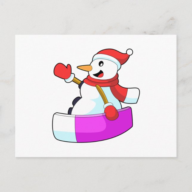 Snömannen som snowboardåkare med sonowboard.PNG Vykort (Framsida)