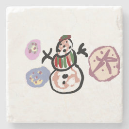Snömannen söt stenunderlägg