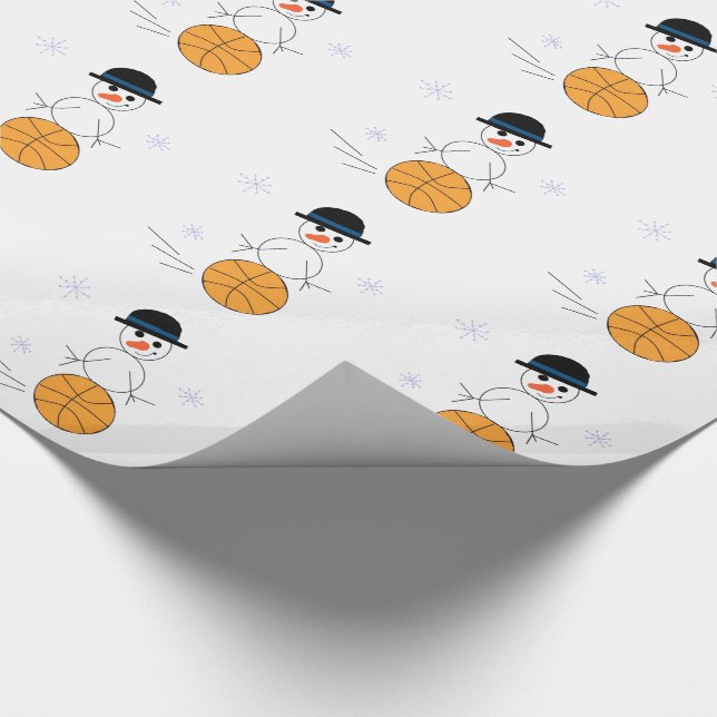 Snömannen spelar basket presentpapper (Hörn)