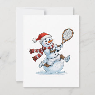 Snömannen Tennis Spelare Jul 2026 Högtid Sport Anteckningskort