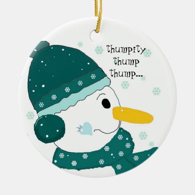 Snömannen - Thumpity Thump Thump Julgransprydnad Keramik (Framsidan)