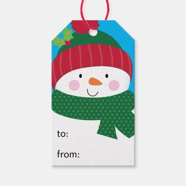 Snömannen Till Från Presentetikett (Framsidan)