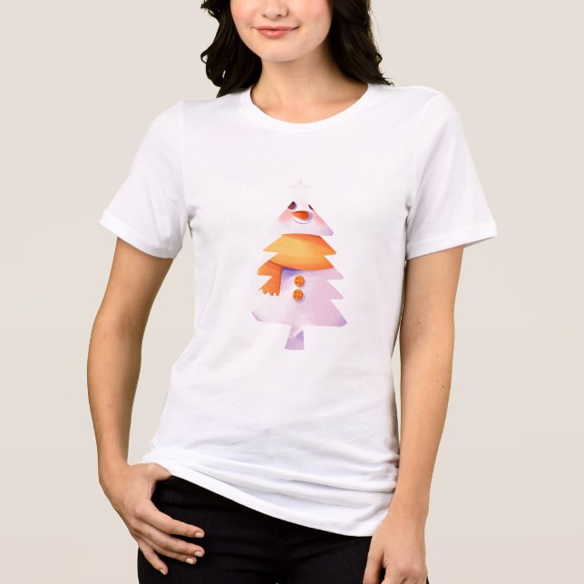 Snömannen-Träd Pastell T Shirt (Framsida)