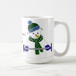 Snömannen tyngdlyftning kaffemugg