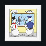 Snömannen utan näsa Kanin Misstänkt presenter & T- Magnet<br><div class="desc">Du tittar på en Rick London-serieteckning - gåvor, t-shirts eller samlarobjekt med titeln "Frosty Line Up". Vi är hedrade att du besökte oss. Här hittar du prisbelönta serieteckningar av teamet bakom Londons Times Cartoons, rankade som #1 udda serieteckning på Google sedan 2005. Vi erbjuder de roligaste t-shirts, muggar, musmattor, affischer,...</div>