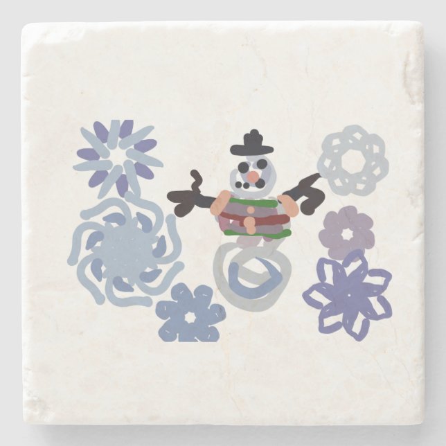 Snömannen varm  stenunderlägg (Framsidan)