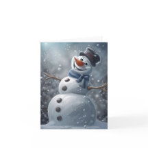 Snömannen Vikad Lyckönskningskort