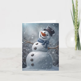 Snömannen Vikad Lyckönskningskort Kort