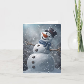 Snömannen Vikad Lyckönskningskort Kort