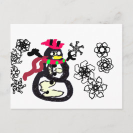 Snömannen vinter vykort