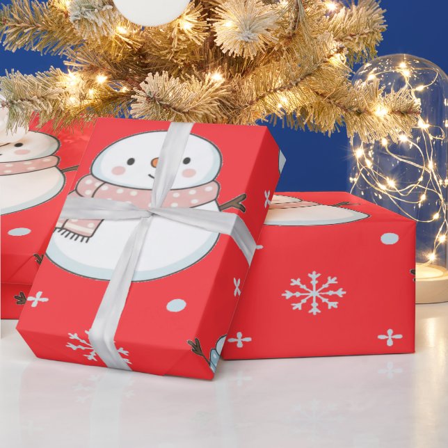 Snömannen Vintermagisk Mysig Söt Presentpapper (Helgdagar)