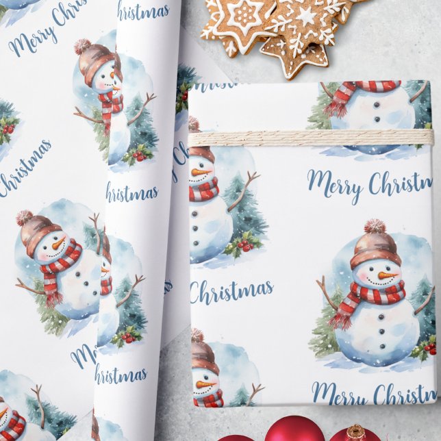 Snömannen Vinterscen Julpresentpapper Presentpapper (Skapare uppladdad)