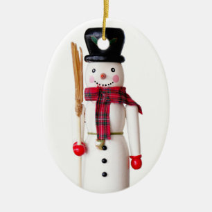 Snömannenötknäckare - Personlig Julgransprydnad Keramik